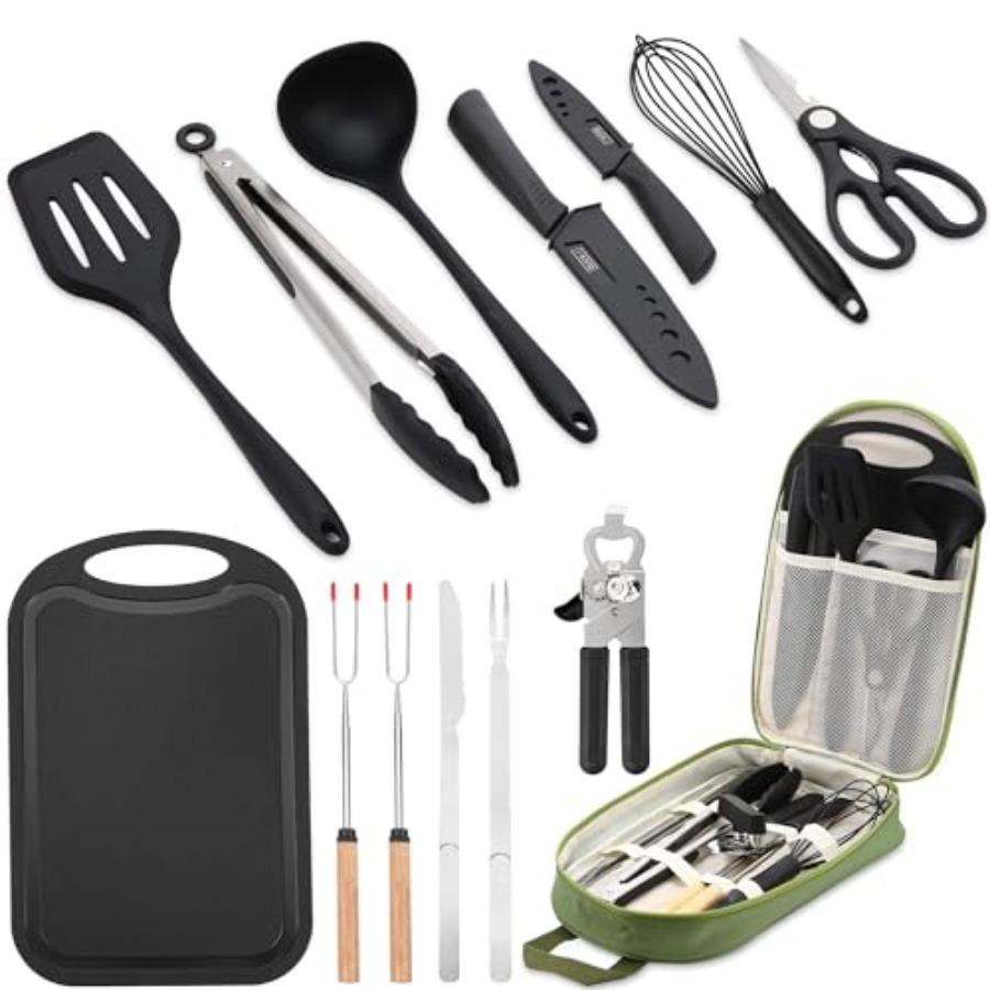 Camping Cooking Utensil Set - Camping Essentials Cookware Cooking Utensils Set