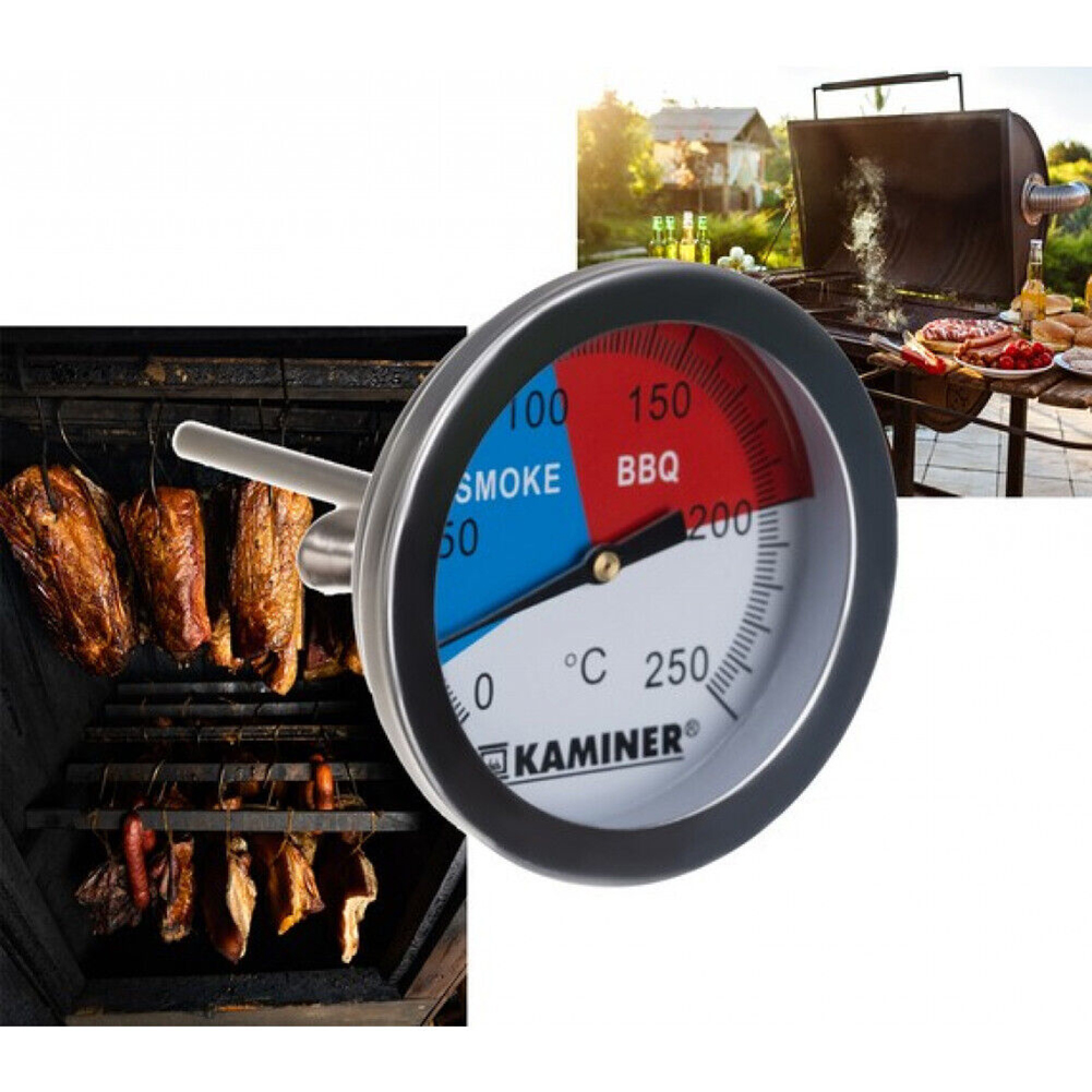 Meat Thermometer Camp - Stainless Steel BBQ Grill Thermometer Gauge