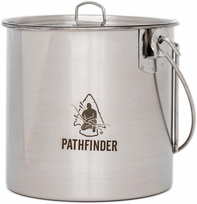 Camping Cooking Lightweight - Stainless Steel Bush Pot and Lid