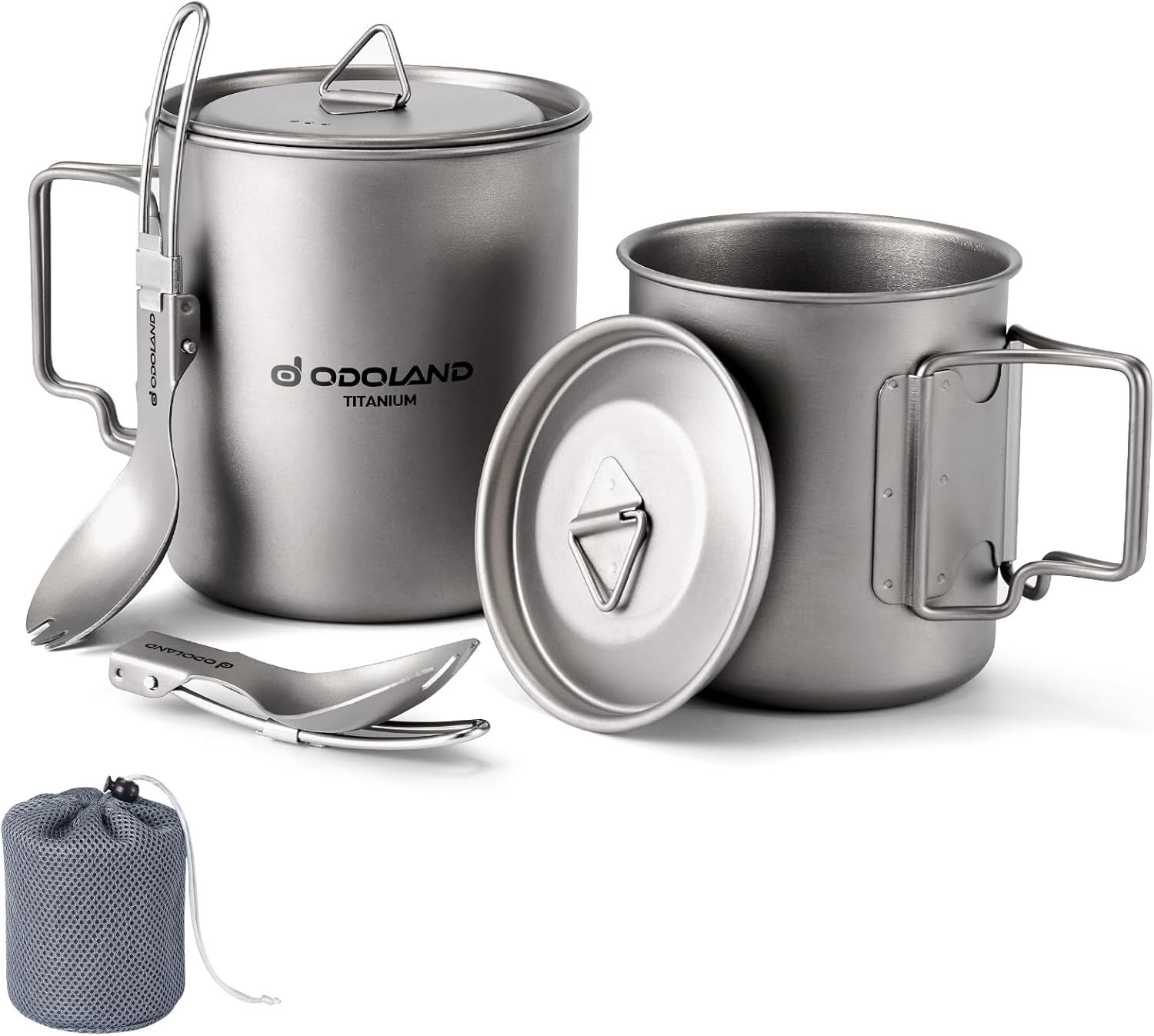 Camp Spork Set - Lightweight Titanium Camping Pot Set 420ml