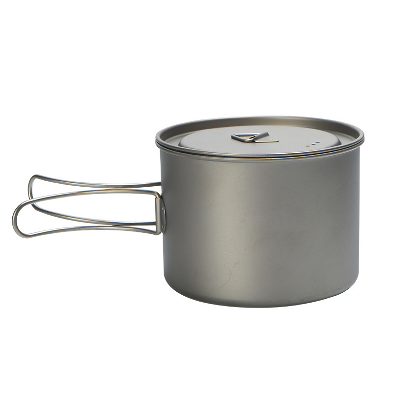 Camping Cooking Fuel - Outdoor Picnic Titanium Cooking Pot 750ml
