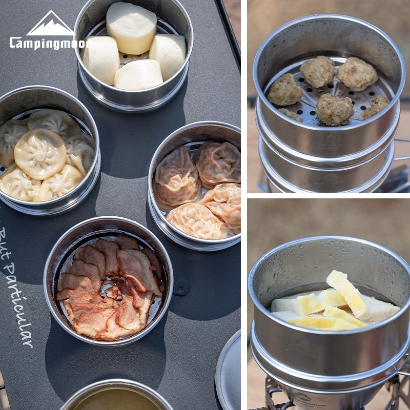 Camping Cooking Utensil Set - CAMPINGMOON Outdoor Camping Picnic Stainless Steel