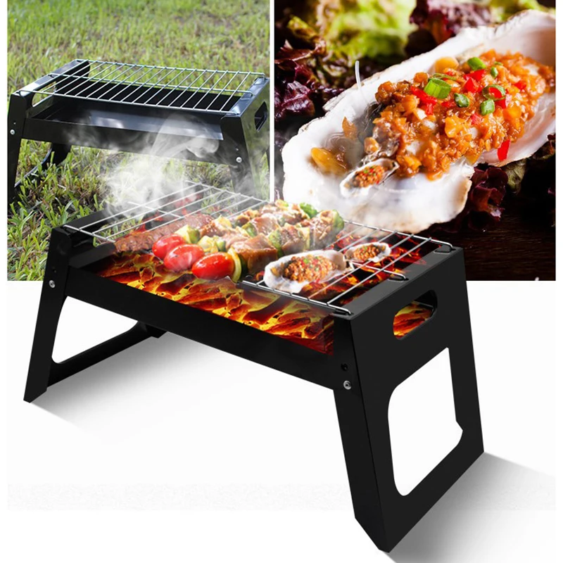 Camp Grill Portable Folding - 38.5*27.5*29cm Folding Lightweight Portable Barbecue Charcoal