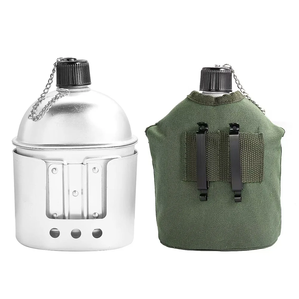 Camping Cooking Set With Kettle - Military Canteen Kettle Camping Cookware Set
