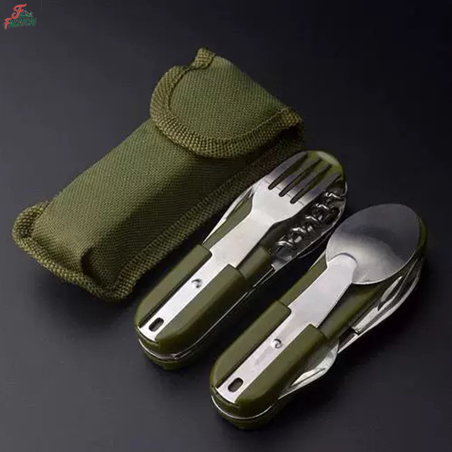 Camping Cooking Utensil Set - Camping Gear Portable Portable 5-in-1 Stainless