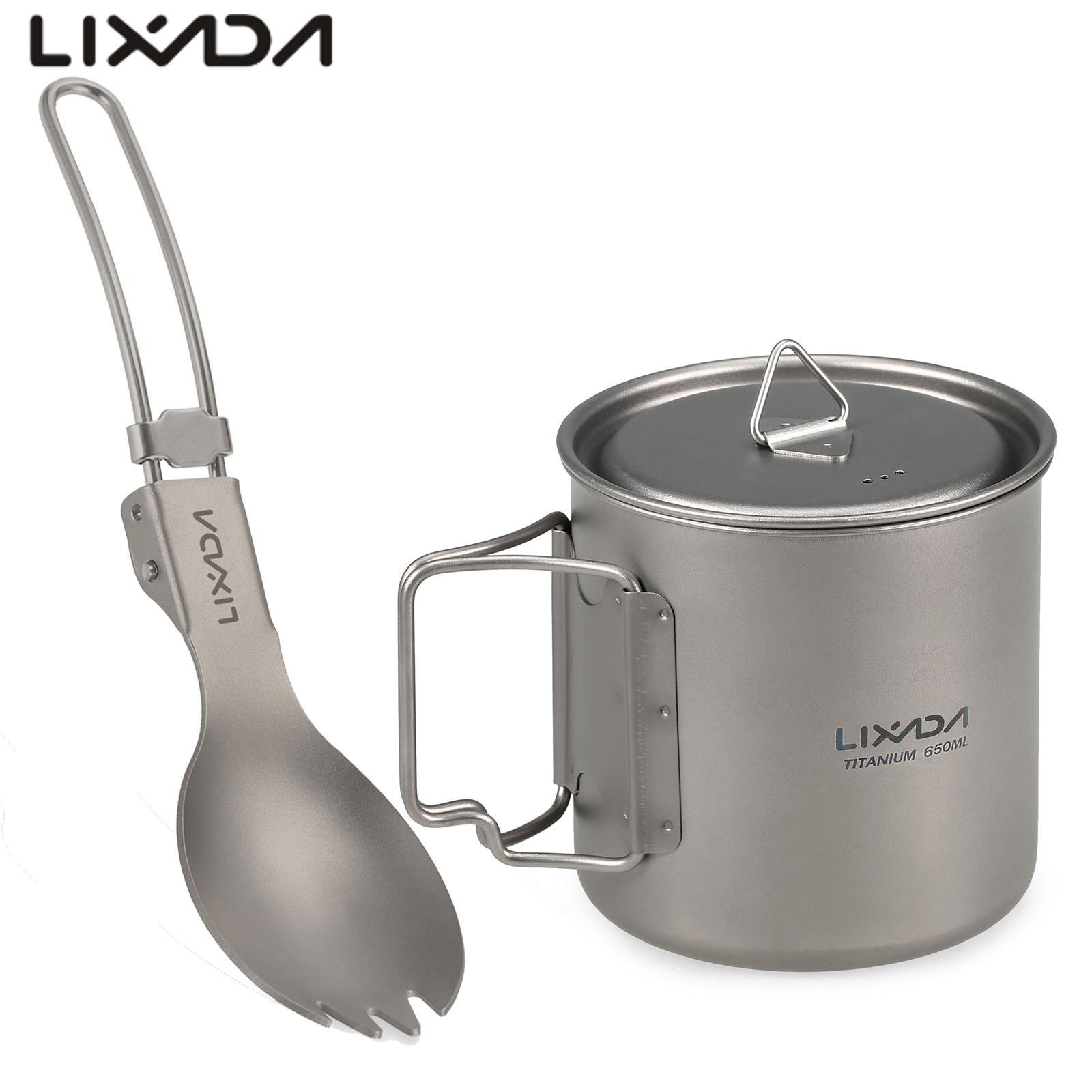 Camp Spork Set - Lixada Ultralight Cookware Set 300ml/350ml/550ml/650ml Titanium