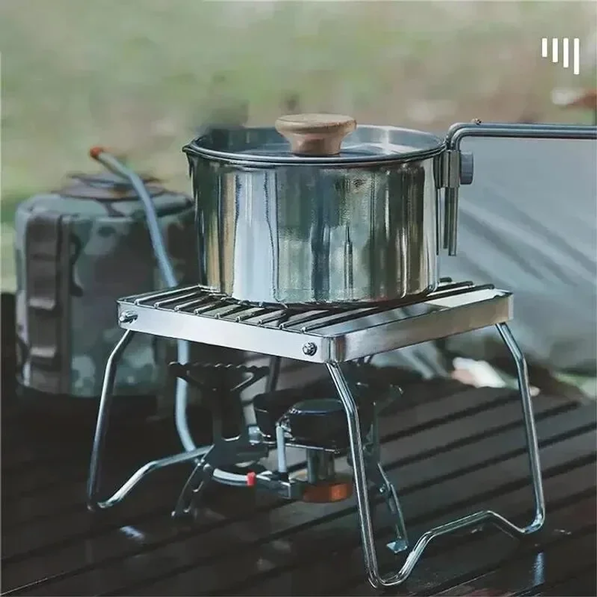 Camping Cooking Utensil Set - Outdoor Stainless Steel Stove Holder Camping