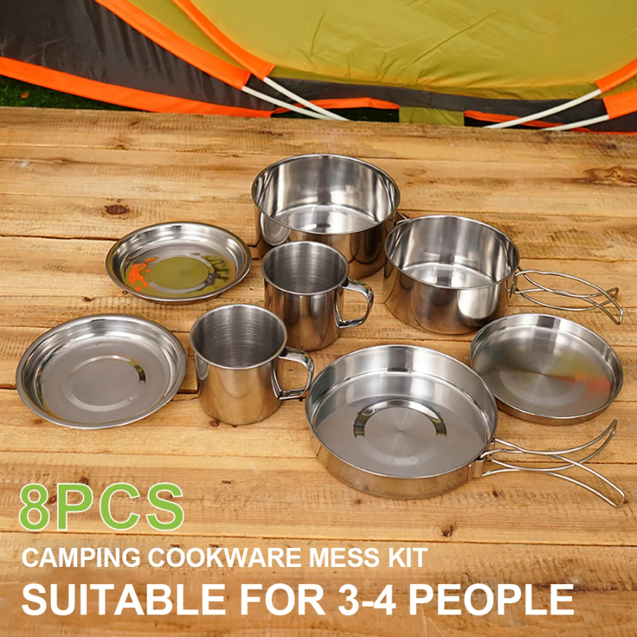 CAOX 8pcs/Set Camping Cookware - Camping Cooking Pack ulasan dan harga