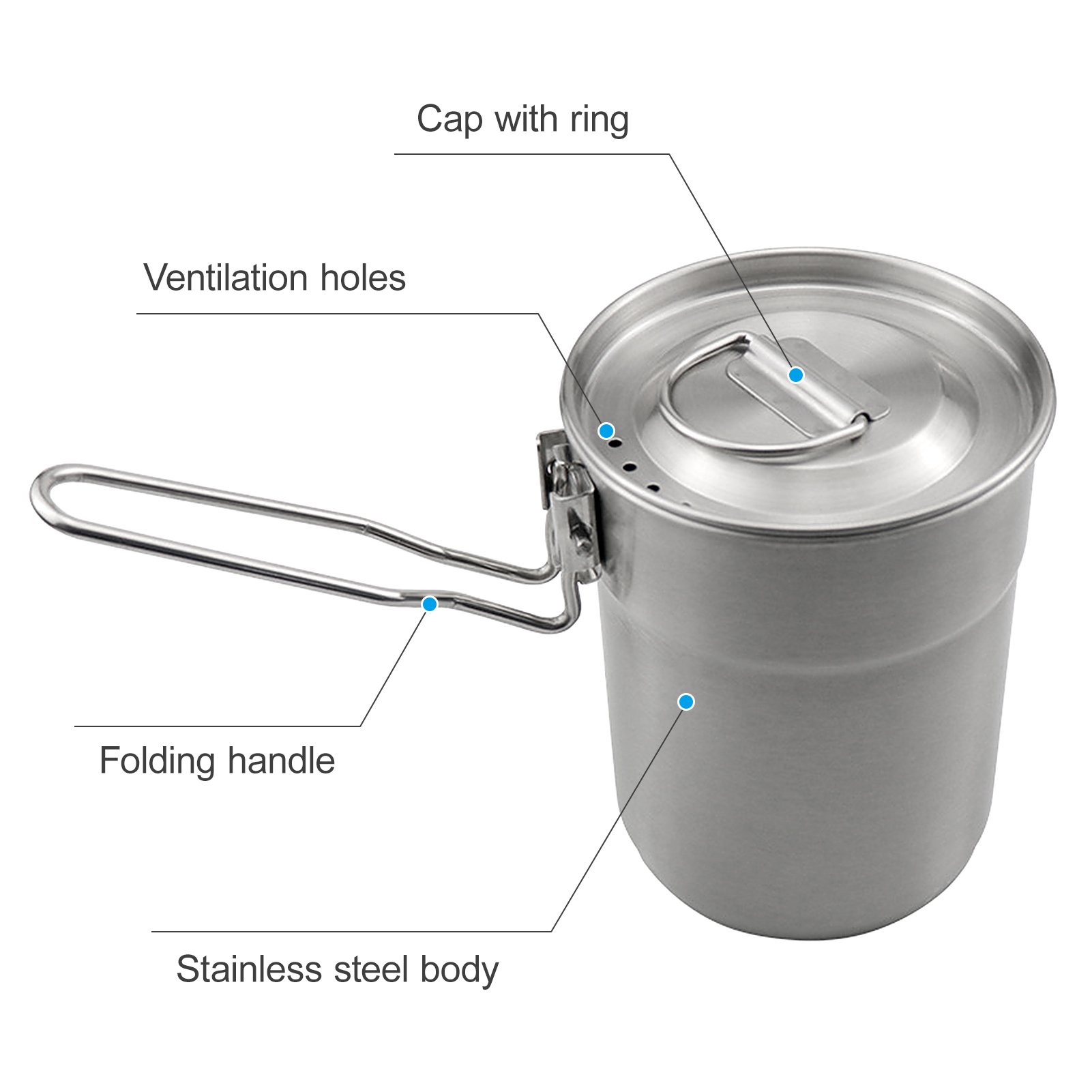 1L Coffee Cup with Folding Han - Camping Cooking Lightweight ulasan dan harga