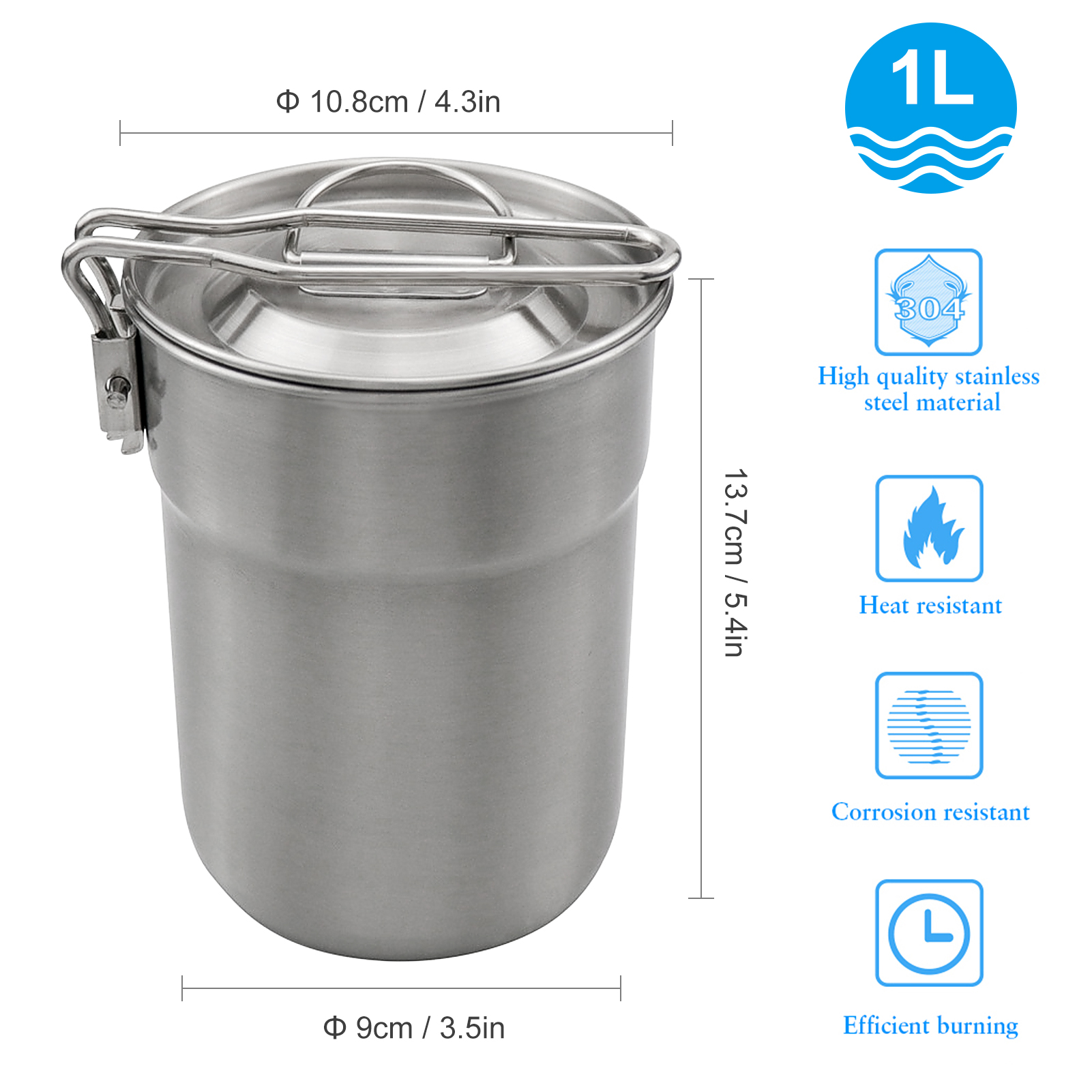 1L Coffee Cup with Folding Han - Camping Cooking Lightweight ulasan dan harga