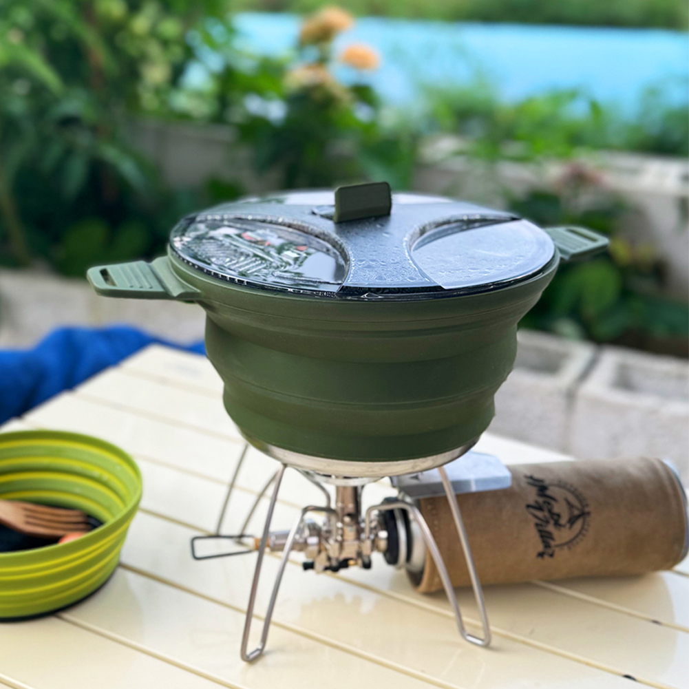 Outdoor Camping Folding Pot, S - Camping Cooking Utensil Set ulasan dan harga