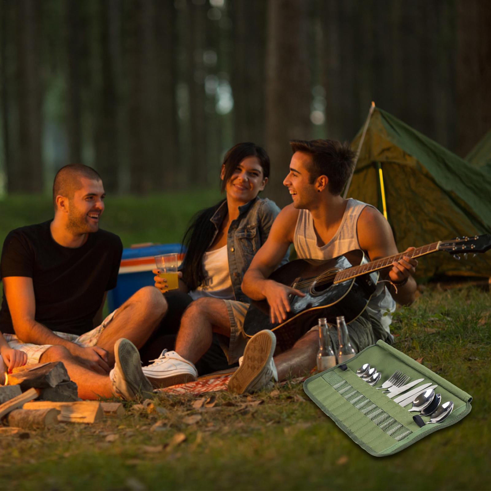 Camping Tableware Roll Bag Kit - Camping Cooking Pack ulasan dan harga