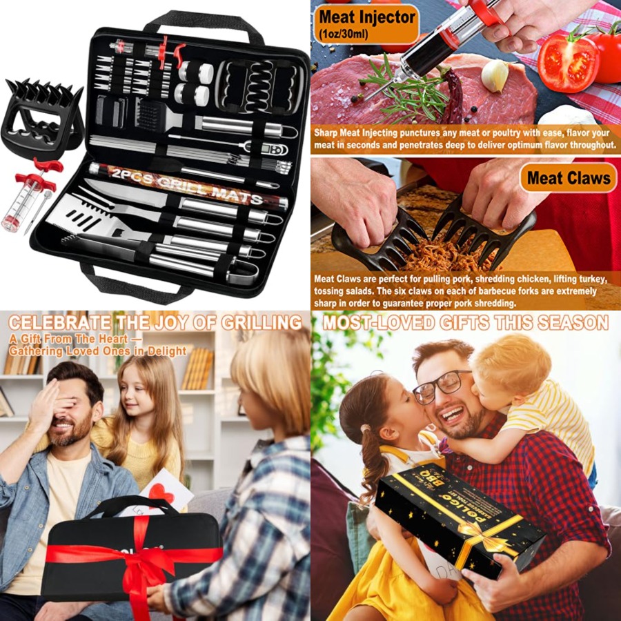 28Pcs Grilling Accessories in  - Meat Thermometer Camp ulasan dan harga