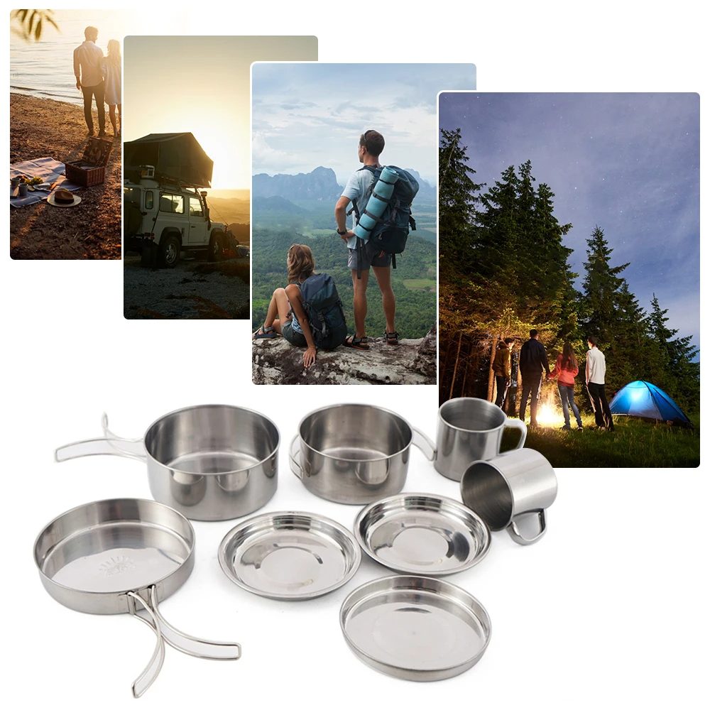 8pcs/Set Camping Cookware Mess - Camping Cooking Roll ulasan dan harga