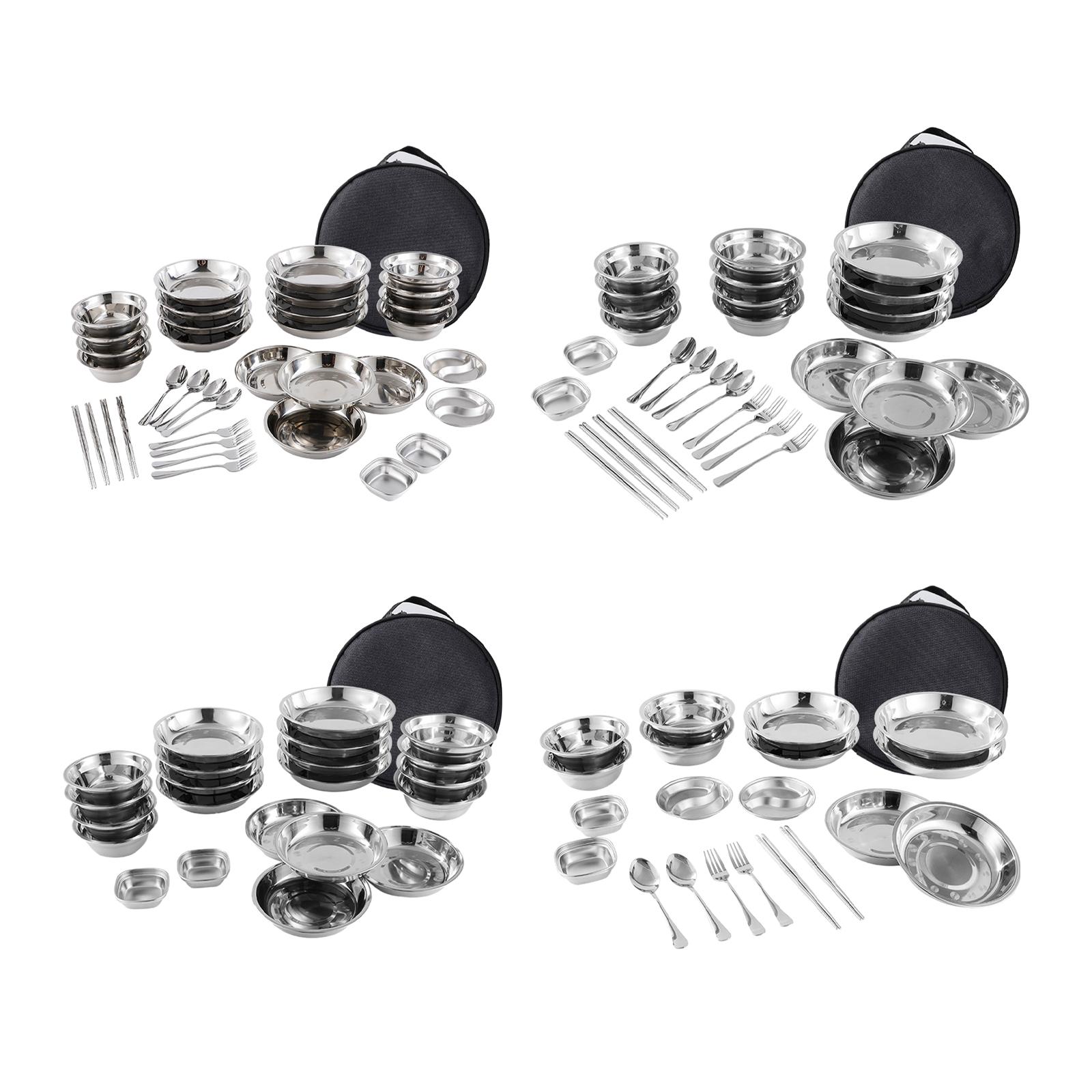 Stainless Steel Plates and Bow - Camping Cooking Pack ulasan dan harga
