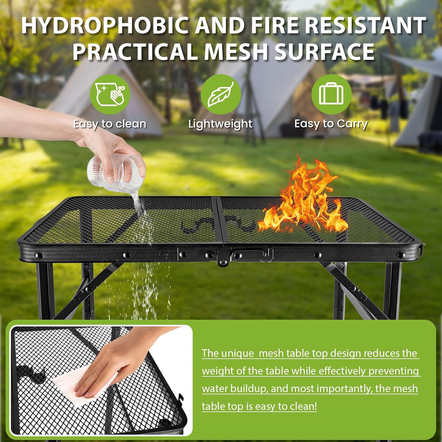 2x1.3 FT Folding Camping Table - Camp Grill Portable Folding ulasan dan harga
