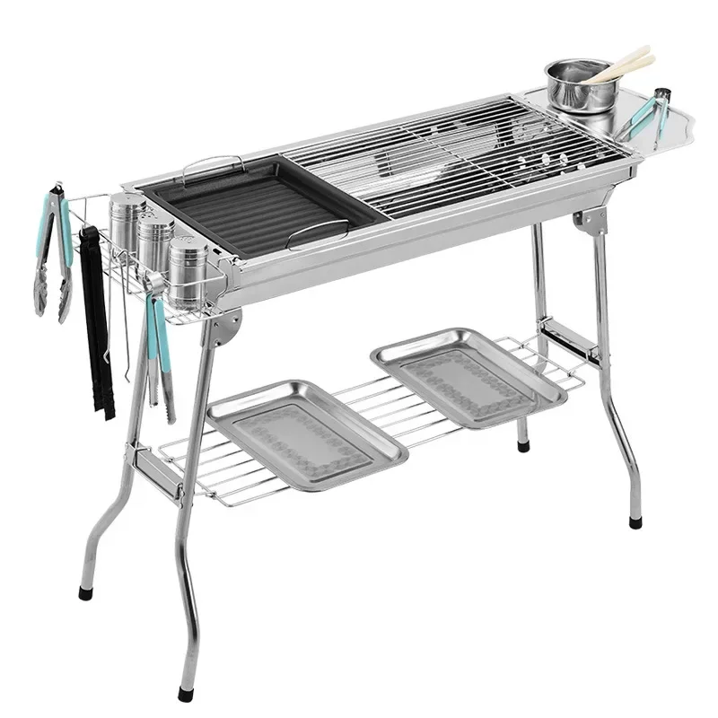 Large Stainless Steel BBQ Gril - Camp Grill Portable Folding ulasan dan harga
