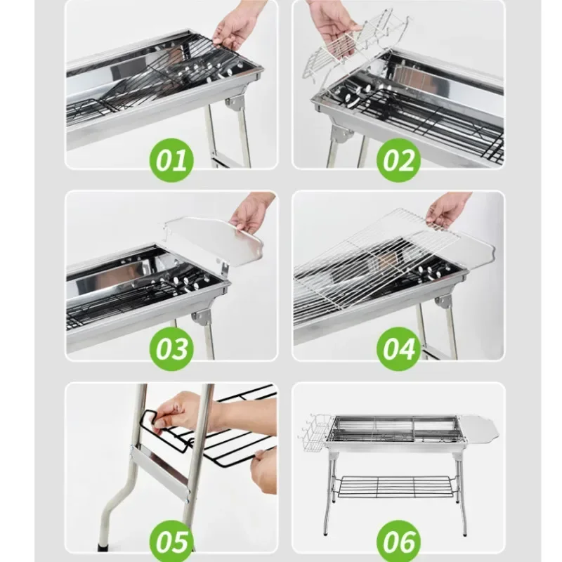 Large Stainless Steel BBQ Gril - Camp Grill Portable Folding ulasan dan harga