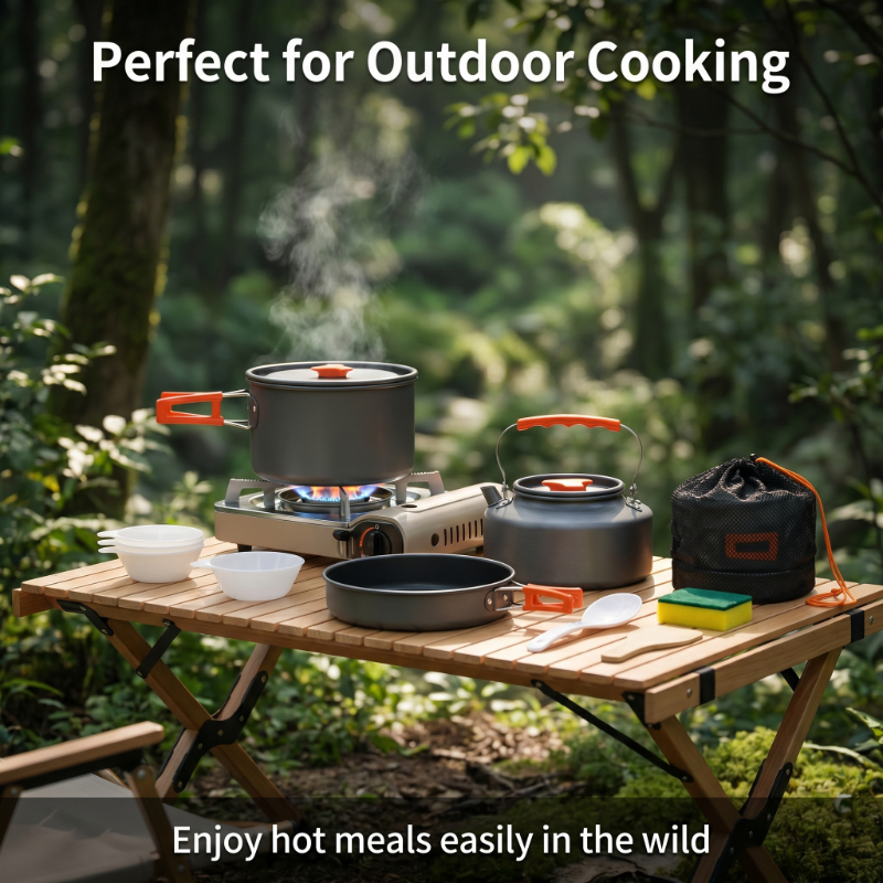 10PCS Ultralight Aluminum Camp - Camping Cooking One Pot ulasan dan harga