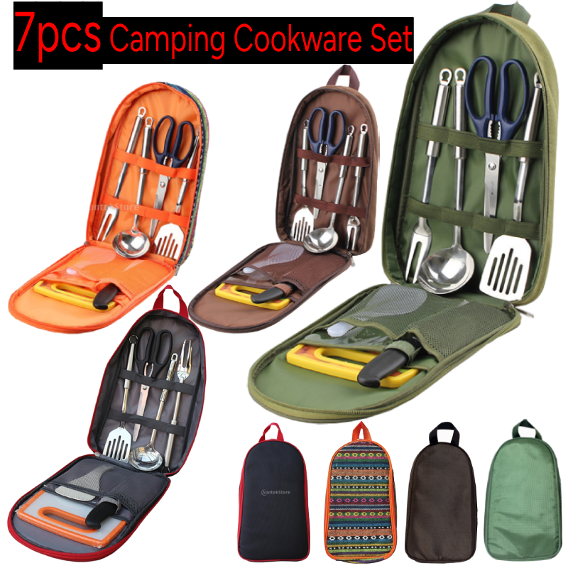 7pcs Camping Kitchen Utensil S - Camping Cooking Pack ulasan dan harga