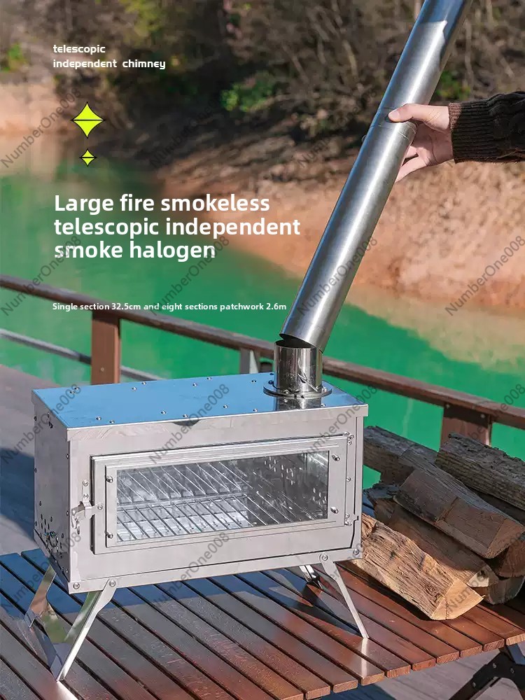 Portable Stainless Steel Wood  - Camping Cooking Fire Stove ulasan dan harga