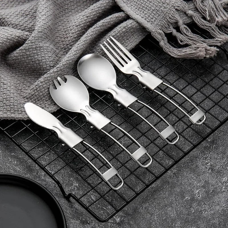 Stainless Steel Metal Foldable - Camp Spork Set ulasan dan harga