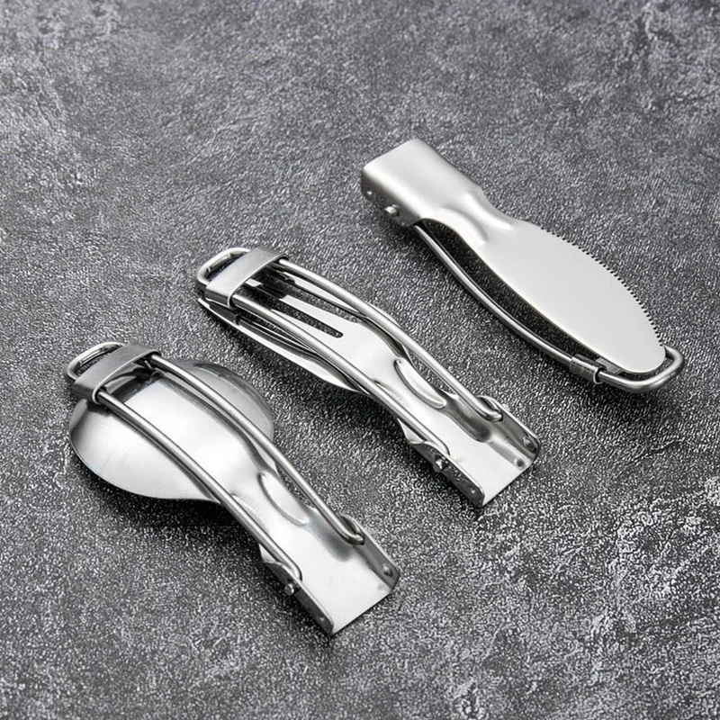 Stainless Steel Metal Foldable - Camp Spork Set ulasan dan harga