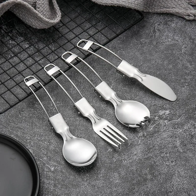 Stainless Steel Metal Foldable - Camp Spork Set ulasan dan harga