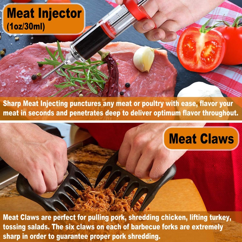 28Pcs BBQ Grilling Accessories - Meat Thermometer Camp ulasan dan harga