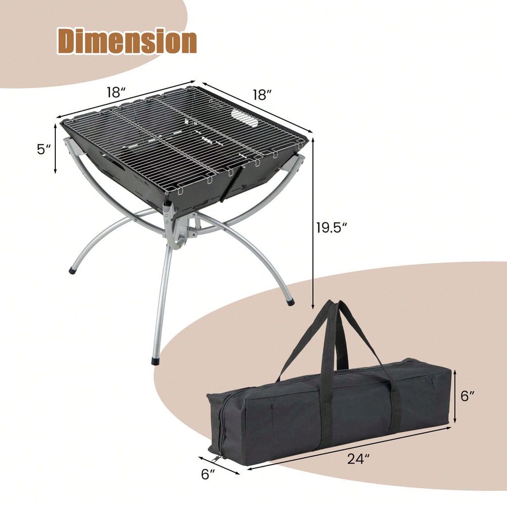 3In1 Portable Charcoal Grill F - Camp Grill Portable Folding ulasan dan harga