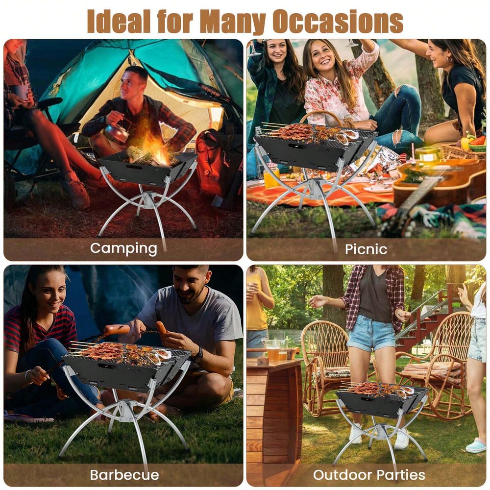 3In1 Portable Charcoal Grill F - Camp Grill Portable Folding ulasan dan harga