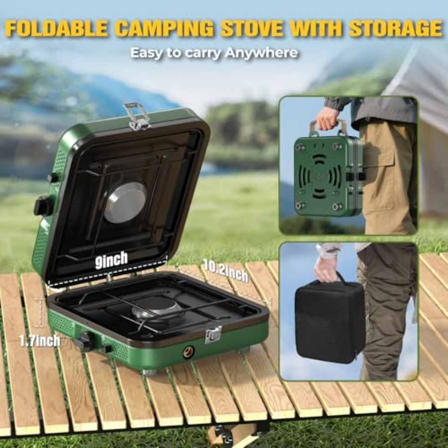 2 Burner Camping Stove, 20000  - Camp Grill Portable Folding ulasan dan harga