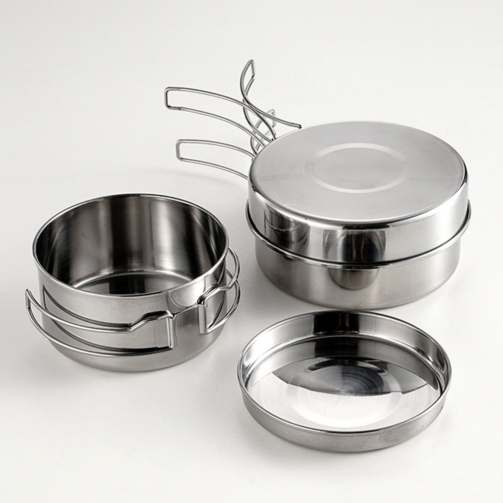 1Set Stainless Steel Camping C - Camping Cooking Utensil Set ulasan dan harga