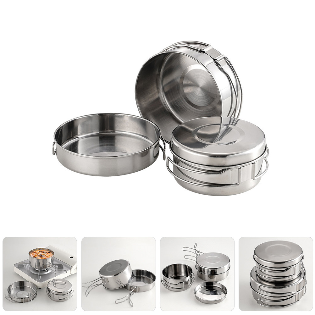 1Set Stainless Steel Camping C - Camping Cooking Utensil Set ulasan dan harga