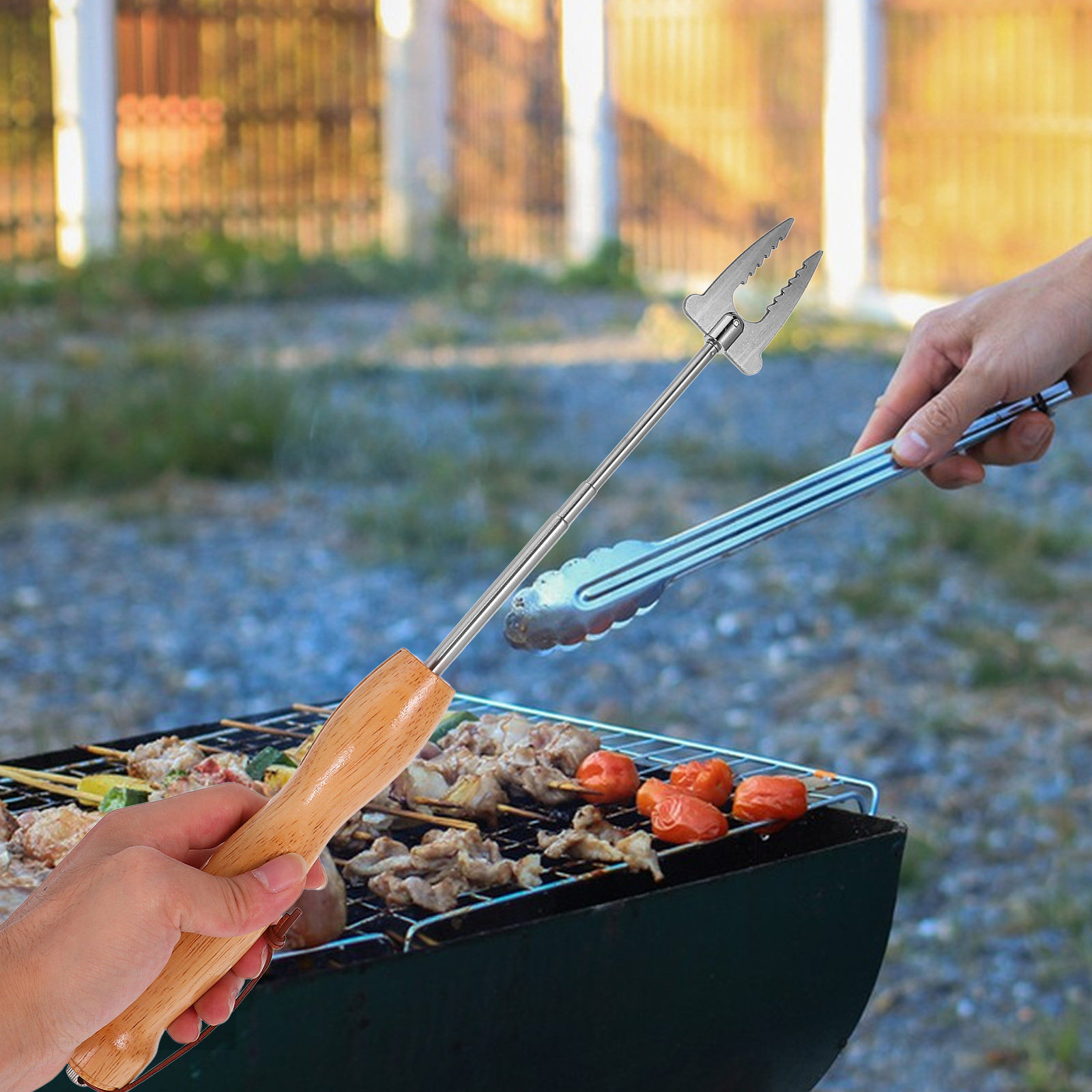 Stainless Steel Extendable Bbq - Camping Cooking Fire ulasan dan harga