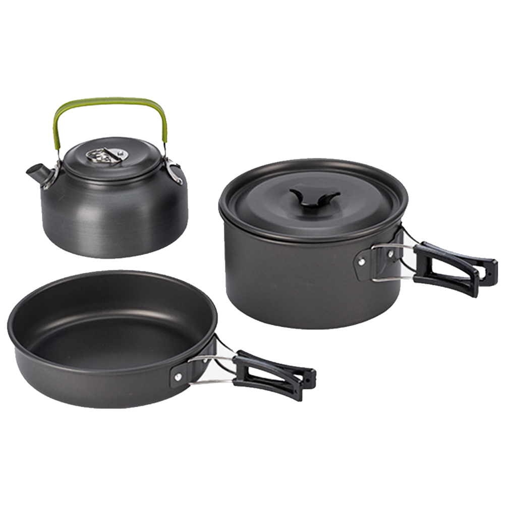 3PCS Outdoor Camping Pot Set P - Camping Cooking Set With Kettle ulasan dan harga