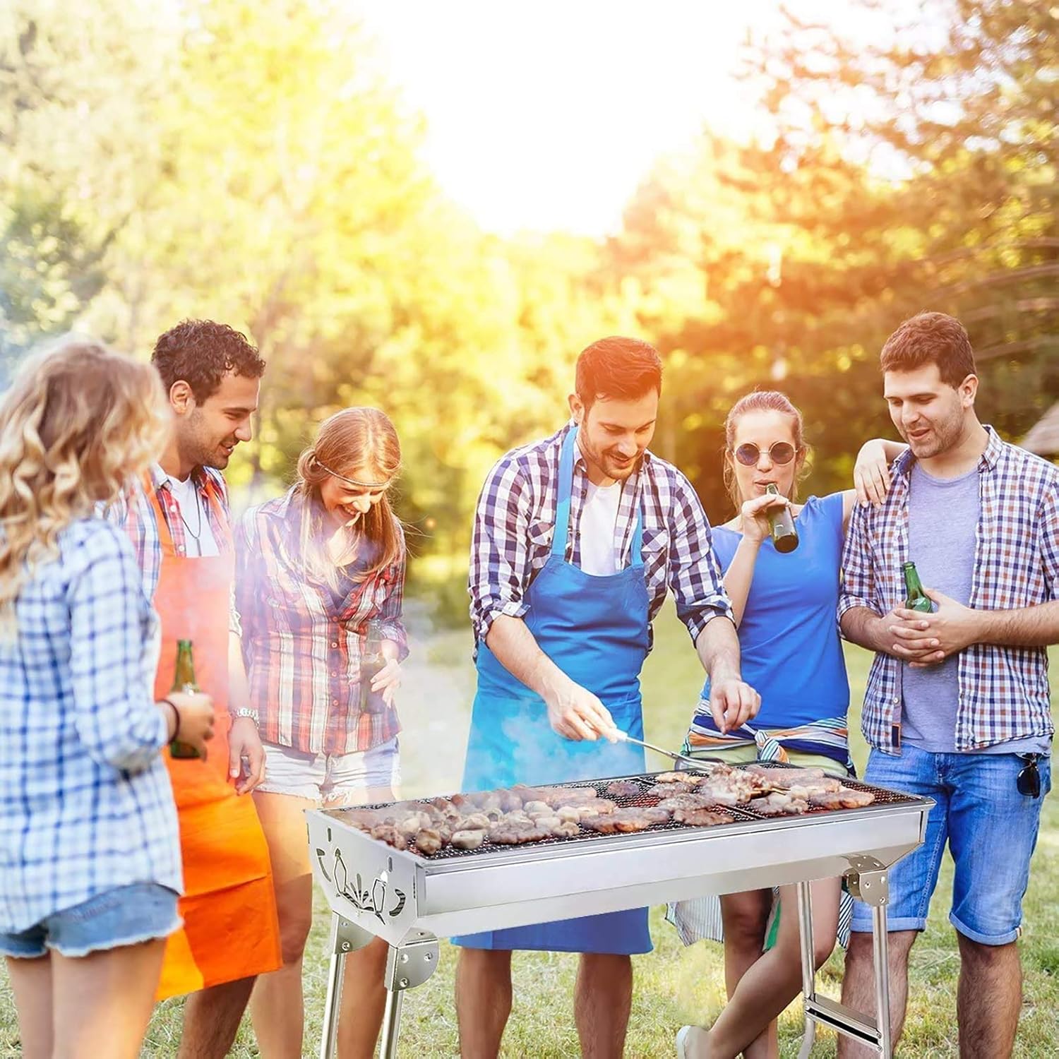 Portable BBQ Charcoal Grill, F - Camp Grill Portable Folding ulasan dan harga