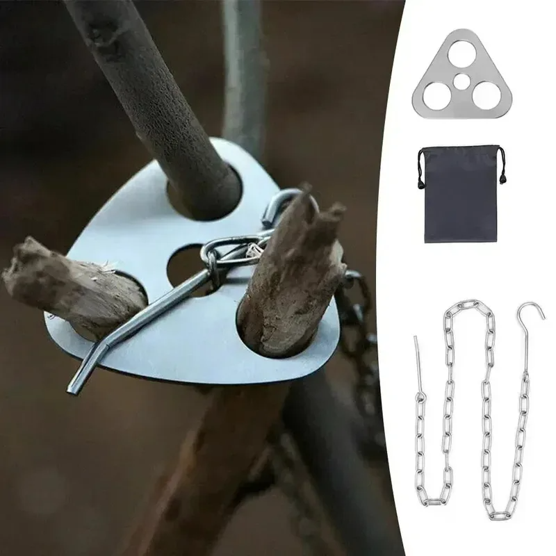 1pc Camping Hanging Tripod W/  - Camping Cooking Fire ulasan dan harga
