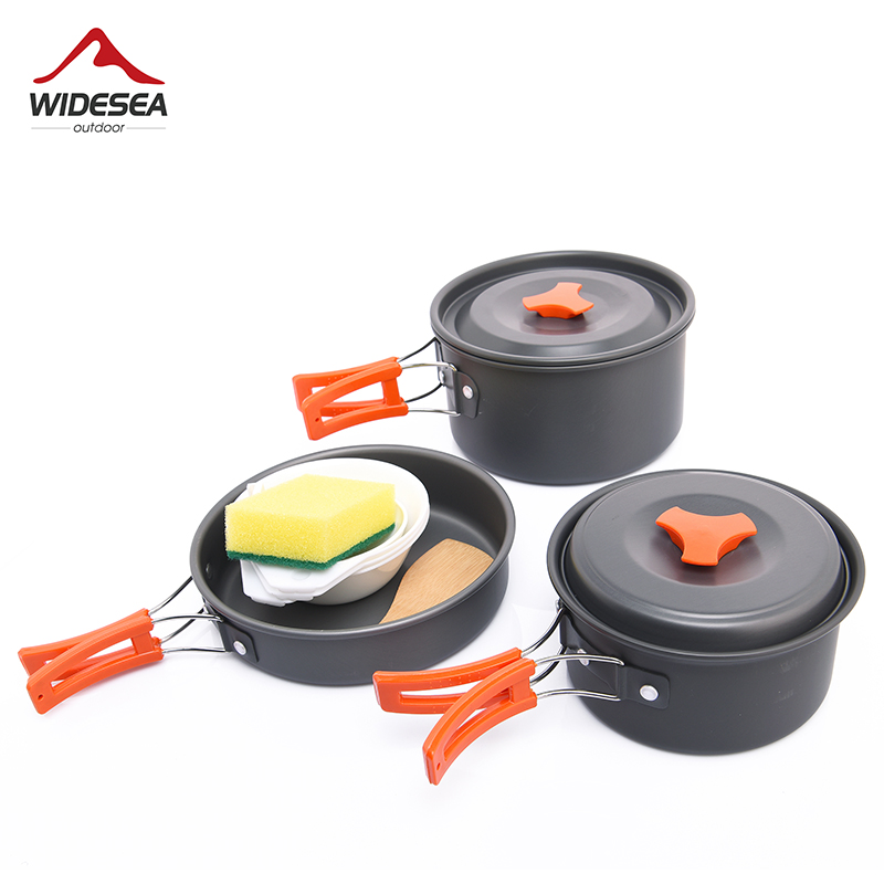 Widesea Camping Outdoor Cookwa - Camping Cooking Set With Kettle ulasan dan harga