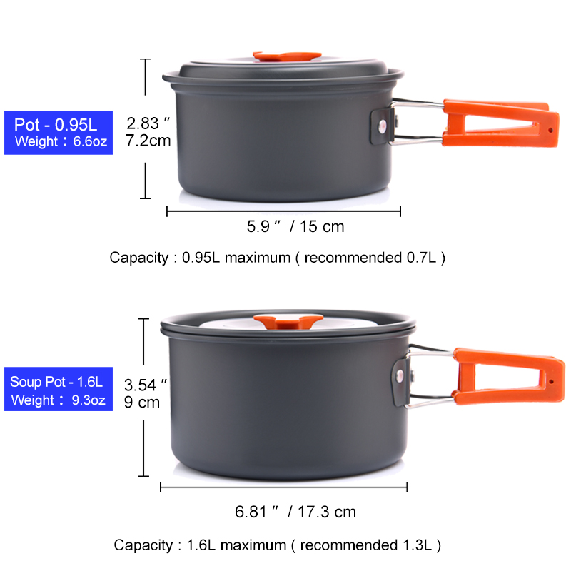 Widesea Camping Outdoor Cookwa - Camping Cooking Set With Kettle ulasan dan harga