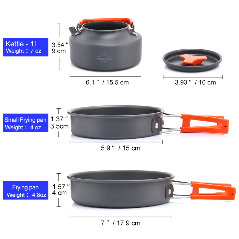 Widesea Camping Outdoor Cookwa - Camping Cooking Set With Kettle ulasan dan harga