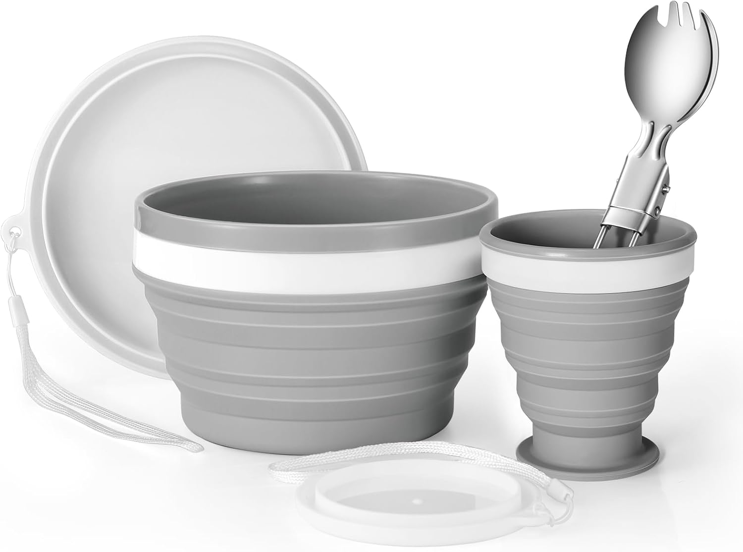 Collapsible Silicone Cup & Bow - Camp Spork Set ulasan dan harga