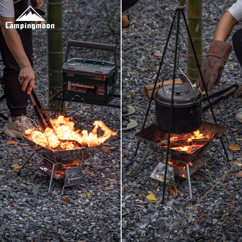 CAMPINGMOON Stainless Steel Fo - Camp Grill Portable Folding ulasan dan harga