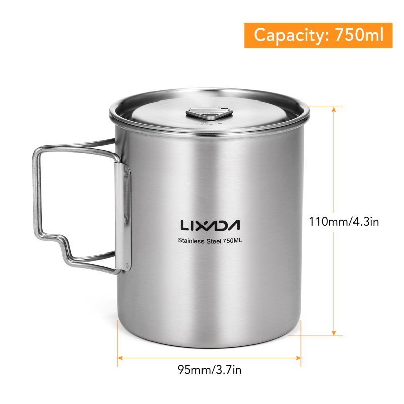 Lixada 750ml Cup Outdoor Stain - Camping Cooking Roll ulasan dan harga