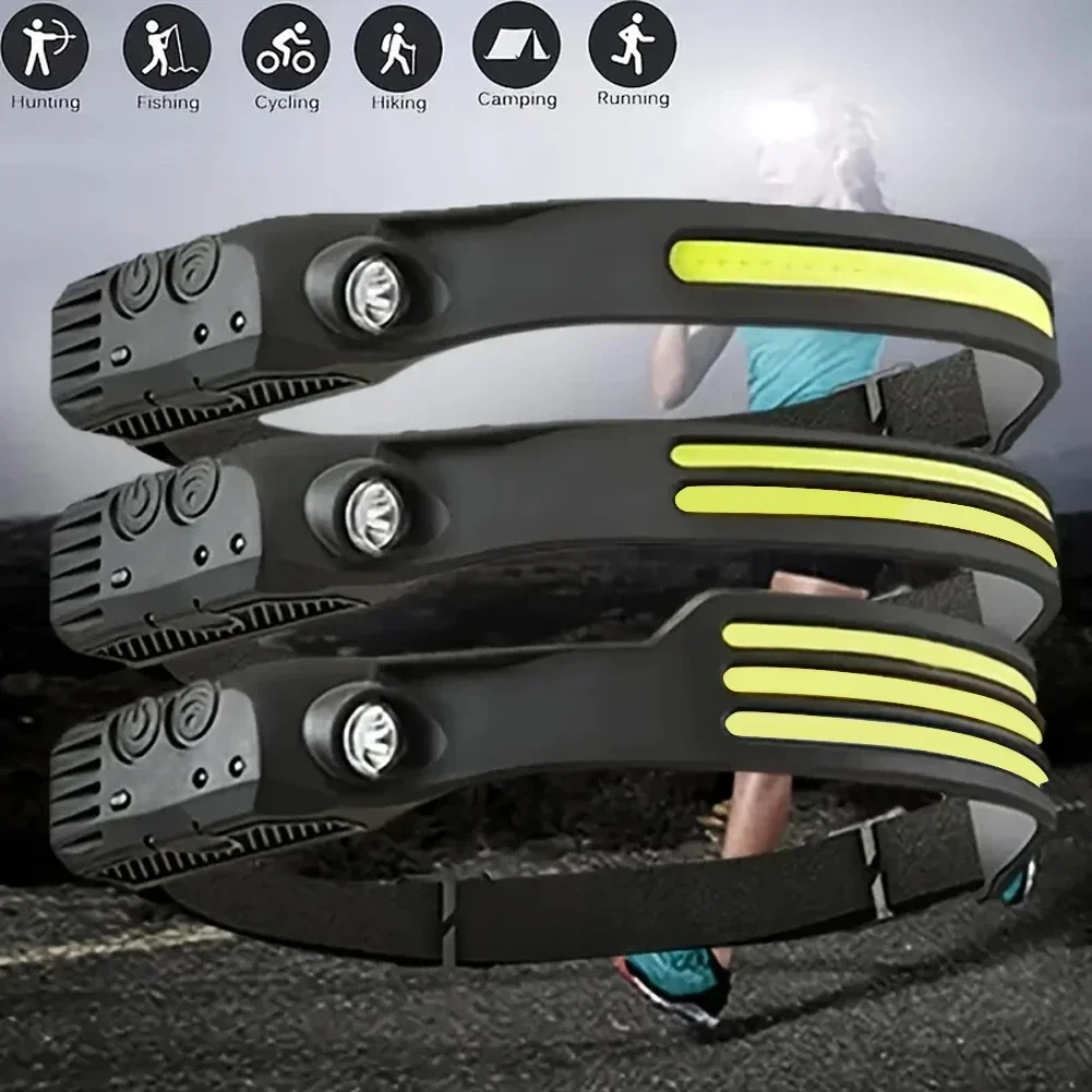 LED Sensor Headlamp USB Rechar - Camping Cooking Fish ulasan dan harga