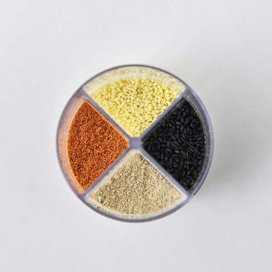 4-Grid Spice Jars, Salt Pepper - Camping Cooking Pack ulasan dan harga