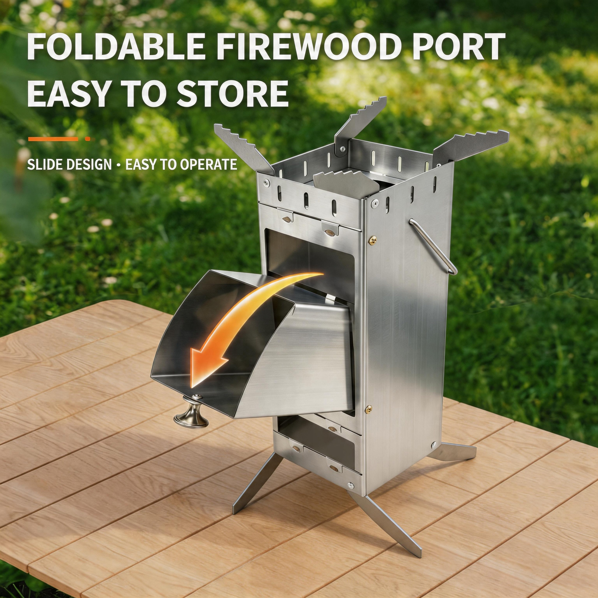 Portable Foldable Rocket Stove - Camping Cooking Fuel ulasan dan harga