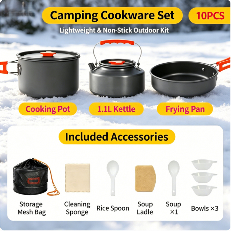 10 Pack Non Stick Camping Cook - Camping Cooking Pack ulasan dan harga