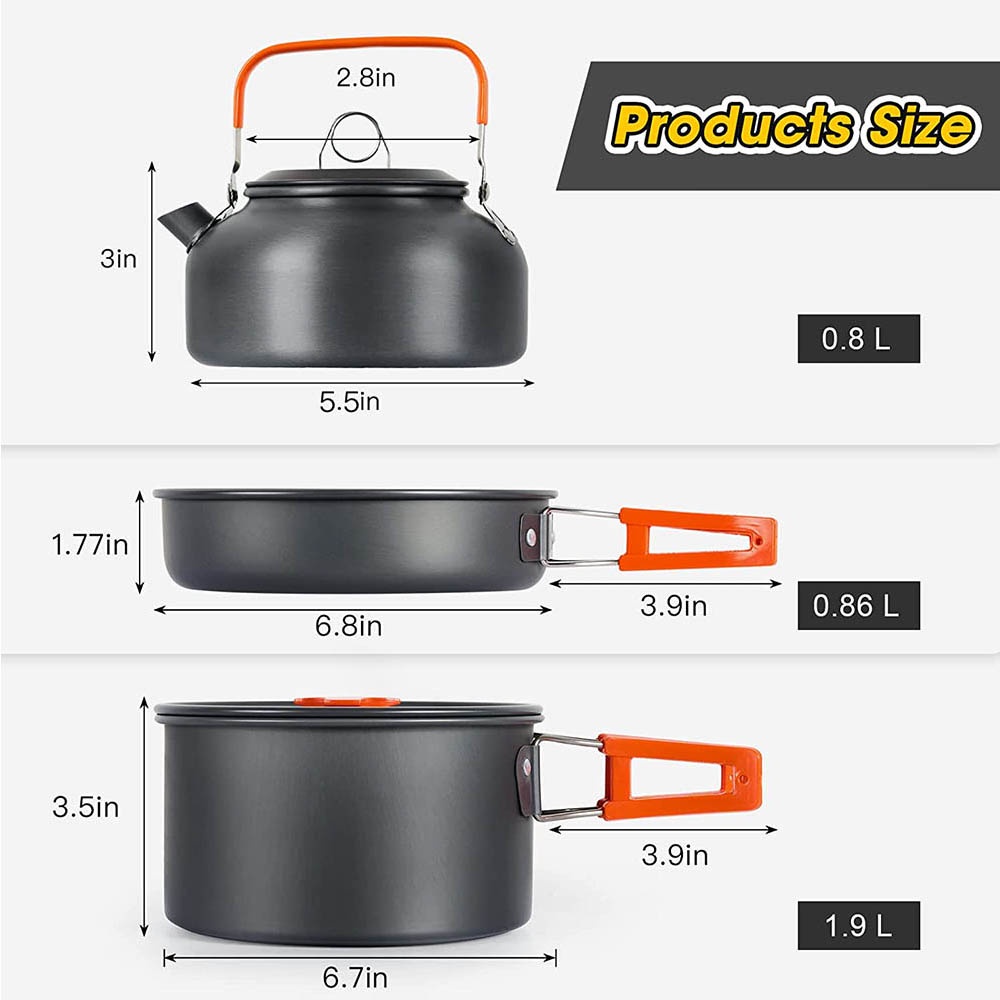 Outdoor camping cooking set, n - Camping Cooking Set With Kettle ulasan dan harga