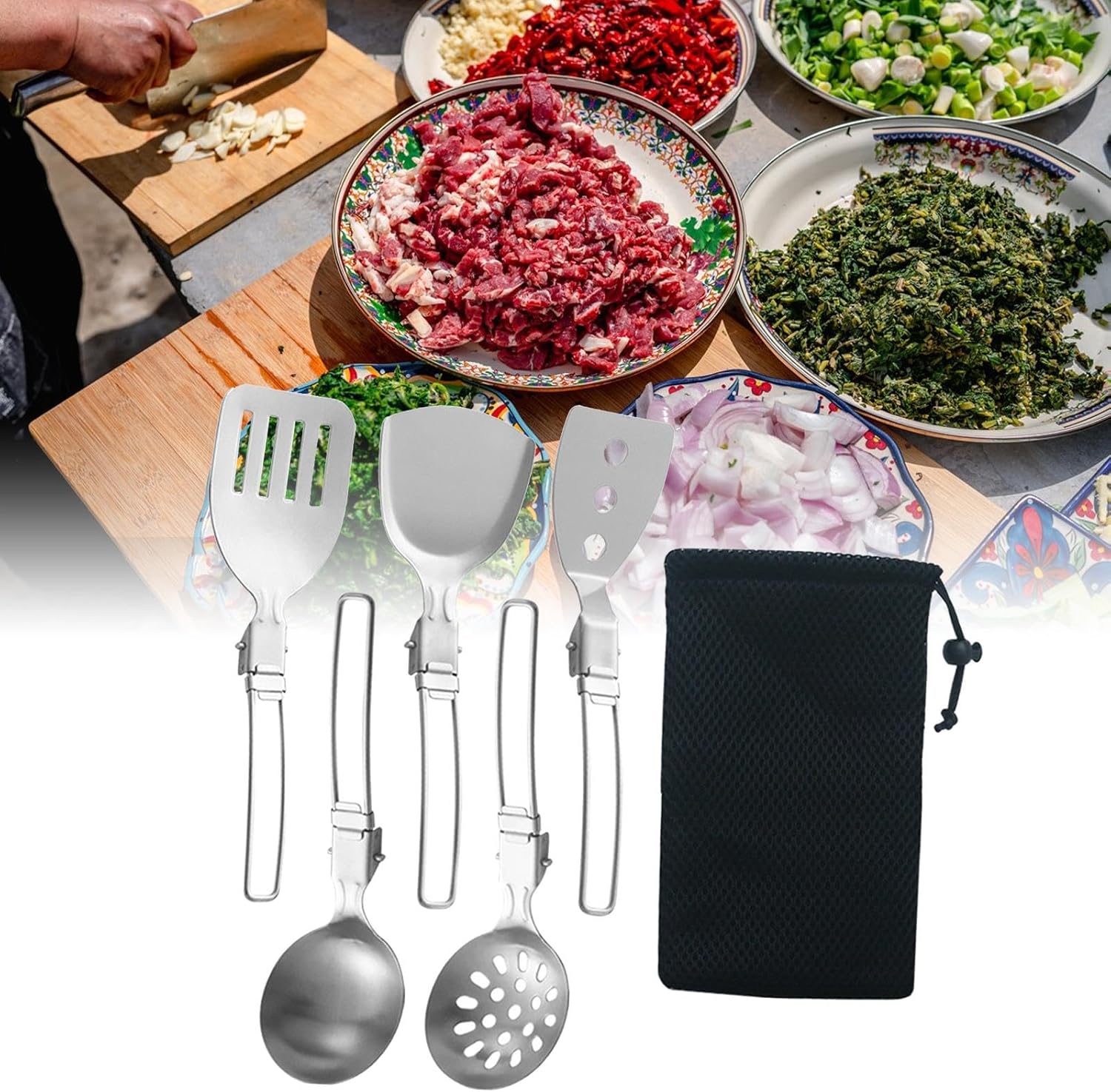 Folding Spatula Spoon Shovel F - Camping Cooking Pack ulasan dan harga